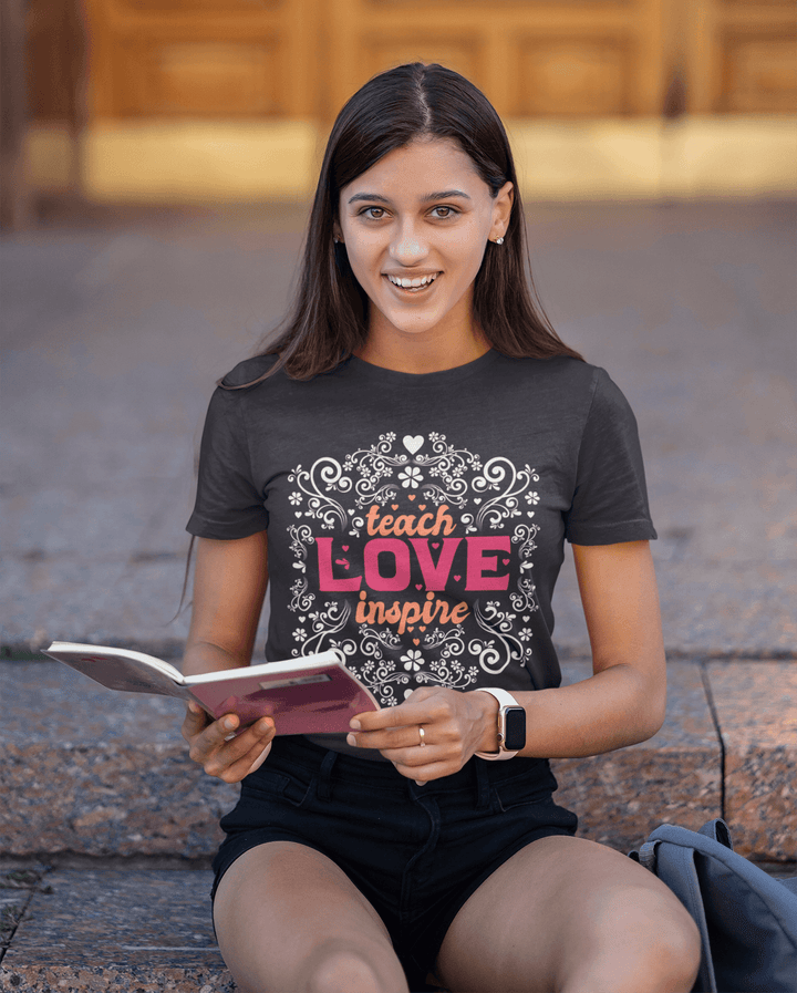 Teach Love Inspire Teacher Shirt, Personalized Gift, Christmas Gift for Teacher, Teacher Gift, Teacher Shirt, Kindergarten, School - Uber Elegant